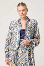 Load image into Gallery viewer, Once Was - AURORA REVERSIBLE VISCOSE &amp; TENCEL FRINGE JACKET IN PETINOS FLOROS / BLUE ASH
