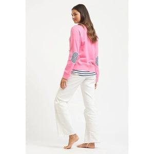 EST 1971 - Frayed Anchor Cotton Sweatshirt Pink