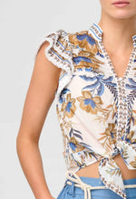 Load image into Gallery viewer, Once Was - Luma Silk Cotton Flutter
Sleeve Trim Top
