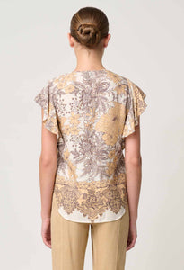 Once Was - Novia Linen Viscose Top in Golden Mallow