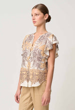 Load image into Gallery viewer, Once Was - Novia Linen Viscose Top in Golden Mallow
