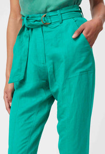 Once Was - Transit Linen Viscose Pant in Bay Green