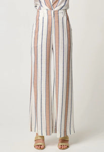 Once Was - Dynasty Linen Viscose Pant in Cayman Stripe