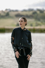 Load image into Gallery viewer, M.A Dainty - Cowboy Top (Black with beading)
