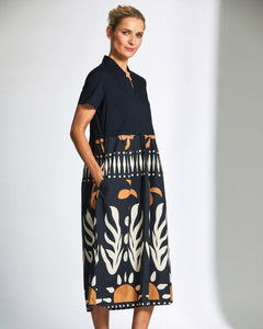Peruzzi - Cotton Print Dress (Navy)