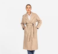 Ibana - Calesta Leather Trench Coat (Beige)