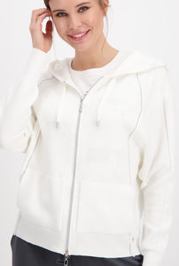 Monari Jacket Knit Structure Mix - Off White