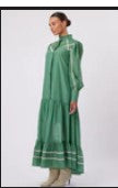 Load image into Gallery viewer, Outland Cotton / Silk Coat Dress in Mist Green
