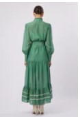 Outland Cotton / Silk Coat Dress in Mist Green
