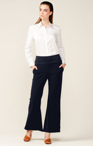 Sacha Drake - Classic Fit and Flare Wide Leg Trouser in Navy