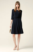 Load image into Gallery viewer, Sacha Drake - Reverse Wrap 3/4 Sleeve Full Skirt Knee Length Jersey Dress in Navy
