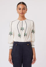 Load image into Gallery viewer, Once Was - Grove Embroidered Cotton Please Sleeve Top - Alabaster
