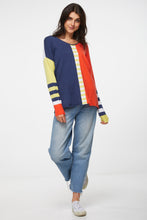 Load image into Gallery viewer, Zaket and Plover Multi Stripe Jumper - Demin
