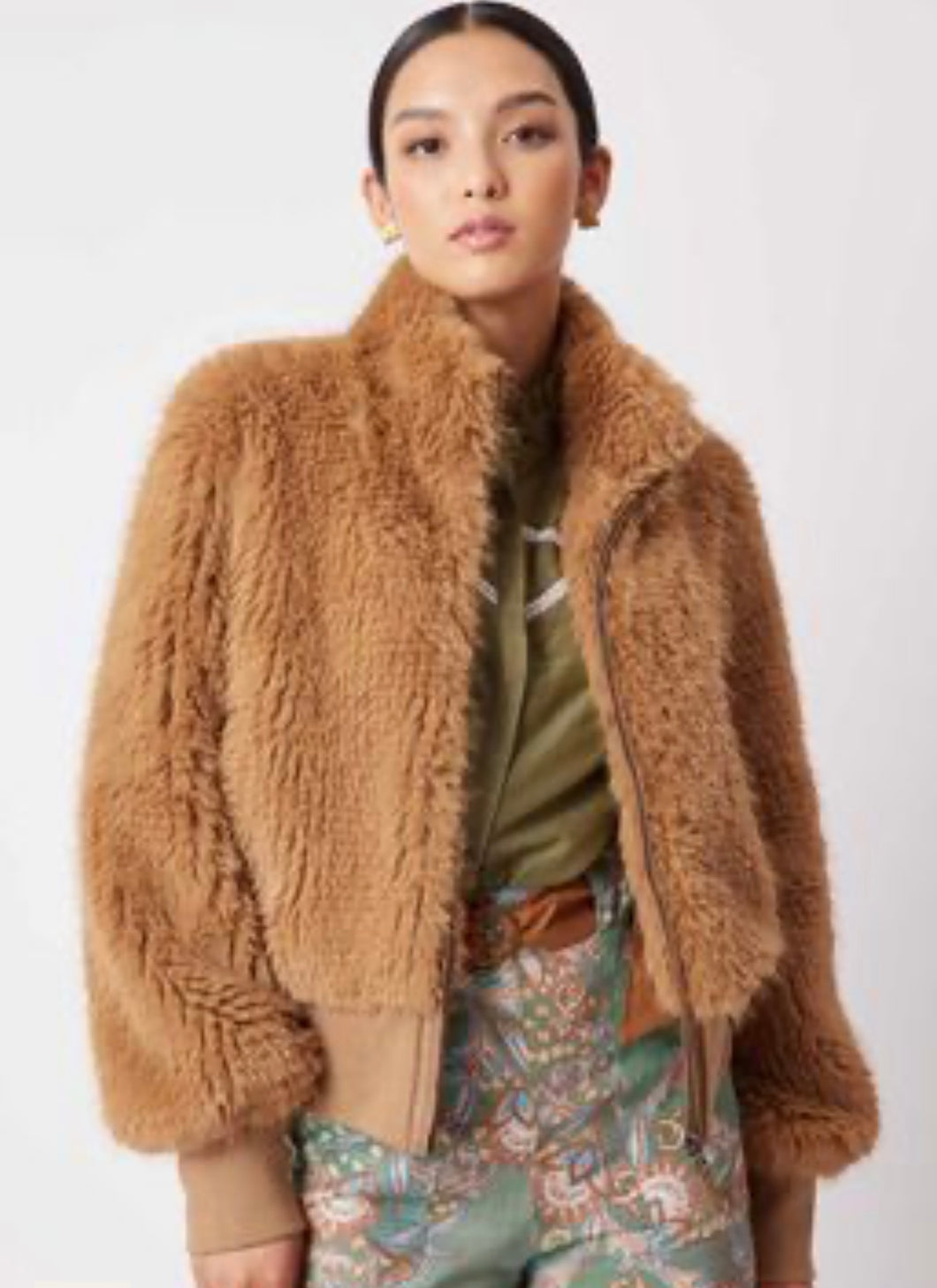 Teddy bear fur bomber on sale jacket