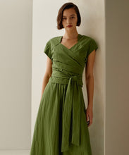 Load image into Gallery viewer, Morrison - CORA WRAP TOP PESTO
